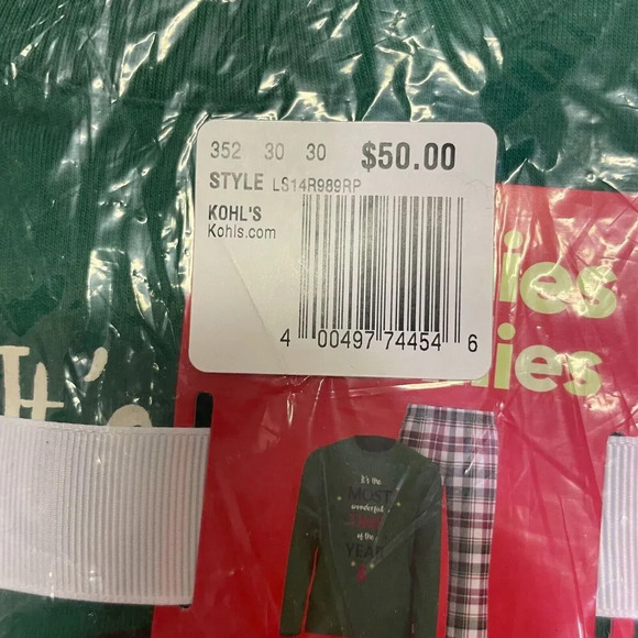 Jammies For Your Families Plaid Long Sleeve Christmas Pajama Set Size Large - Picture 2 of 6